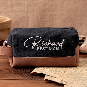 Personalized Men&#39;s Toiletry Bag Men&#39;s Travel Toiletry Bag Gifts for Him Men&#39;s Custom Canvas Dopp Kit Boyfriend Gift Gift for Dad