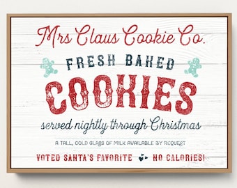 CHRISTMAS COOKIES sign (instant download printable file) – modern farmhouse print, rustic wall art, distressed wood country christmas decor