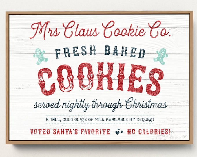 CHRISTMAS COOKIES sign (instant download printable file) – modern farmhouse print, rustic wall art, distressed wood country christmas decor