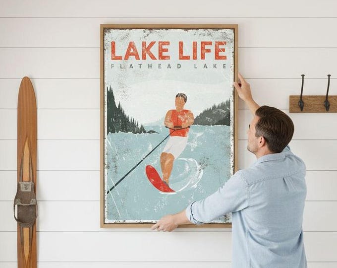 Lake Life Poster: Custom Water Ski Art (Canvas, Paper, or Aluminum)