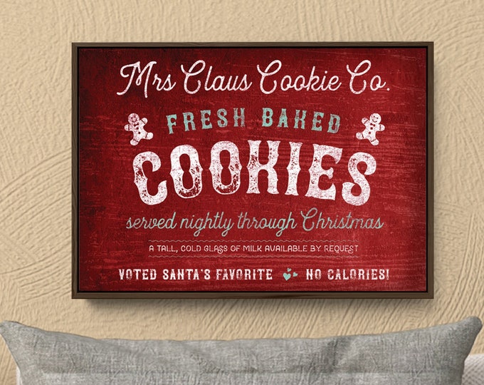 FRESH BAKED COOKIES sign (instant download printable file) – modern farmhouse decor, country wall art, distressed wood rustic christmas sign