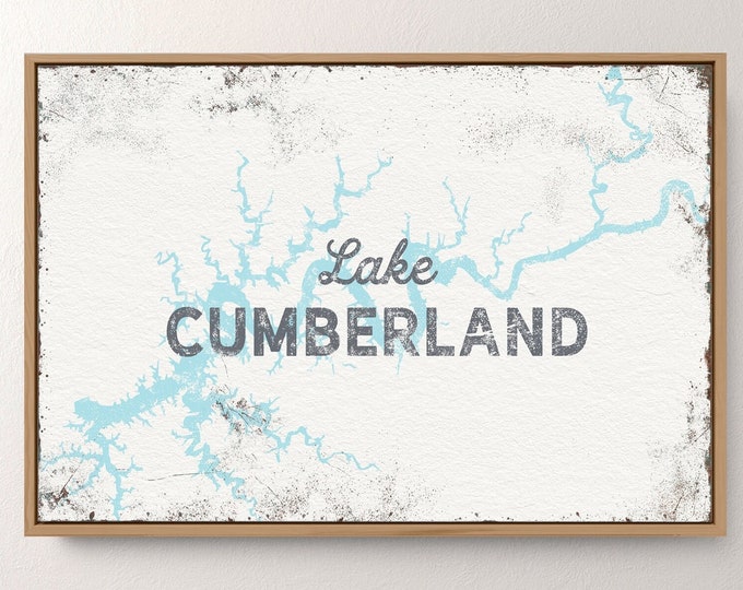Large LAKE CUMBERLAND Poster. Oversized Wall Art for Lake House Decor. Custom Kentucky Canvas Print. Personalized Sign for Rental Home {lsw}