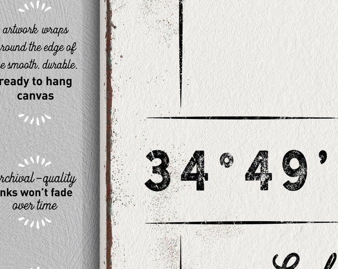 personalized LAKE HOUSE sign > custom boho print with coordinates, rustic farmhouse canvas wall art for Lake Ariel lakehouse decor {lgw}