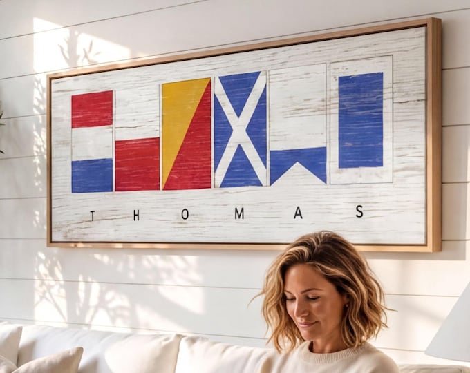 Maritime Wall Art Spelling Your Name Or A Short Phrase In Nautical Signal Flags