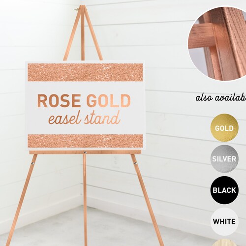 CHROME GOLD Easel . Large Metallic Wood Wedding Floor Stand Etsy