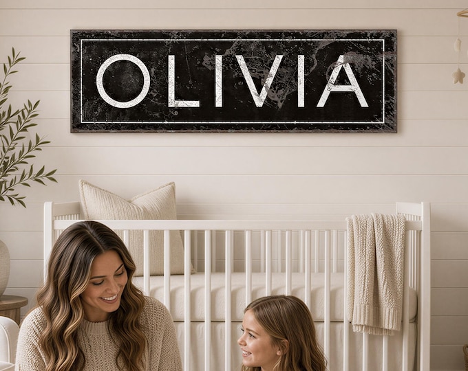 Personalized Baby Name Sign: Vintage Farmhouse Nursery Decor