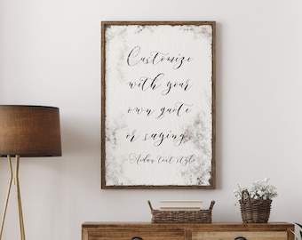 Extra Large Wall Art, Farmhouse Canvas, Custom Quote Print, Rustic Dining Room Decor, Personalized Lyrics, Unique Gift For Wife  {vqw}