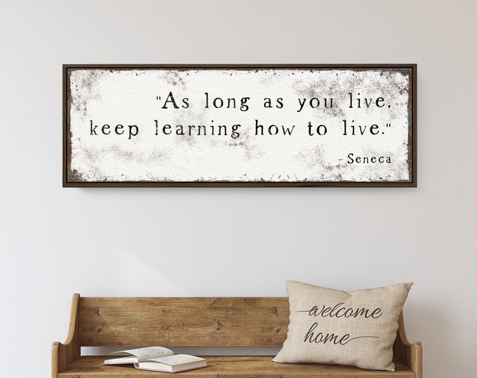 vintage white farmhouse sign with custom quote or saying > distressed wall decor canvas, personalized quote wall art, rusty and aged {s}