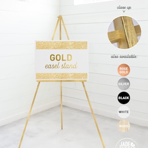 Rose Gold Easel for Wedding Sign > Painted Metallic Rose Gold