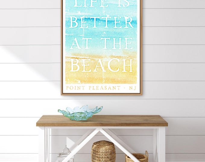 Vintage Ocean Beach Sign - Personalized Coastal Wall Decor