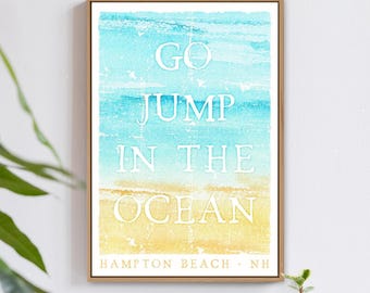 Beach Quote Sign In Soft Watercolor With Your Own Line And Coastal Location
