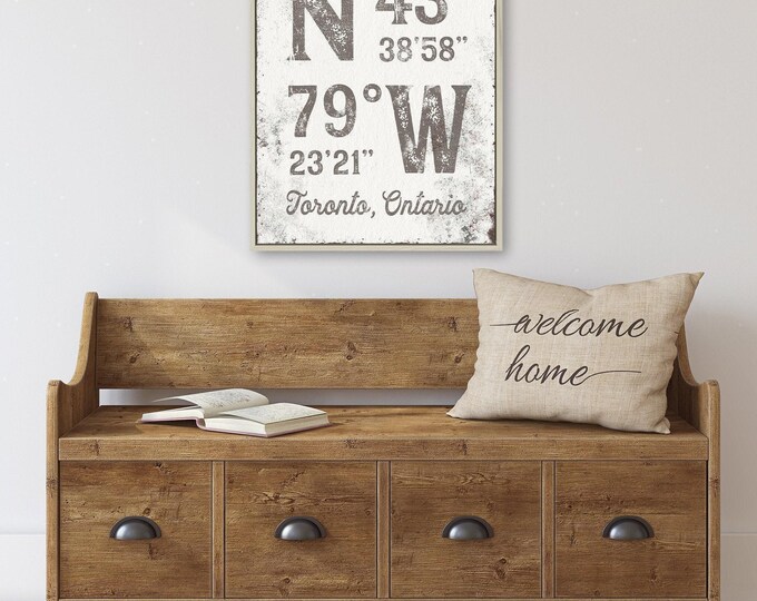 Coordinates Wall Art: Rustic Farmhouse Style - Taupe Gray Canvas
