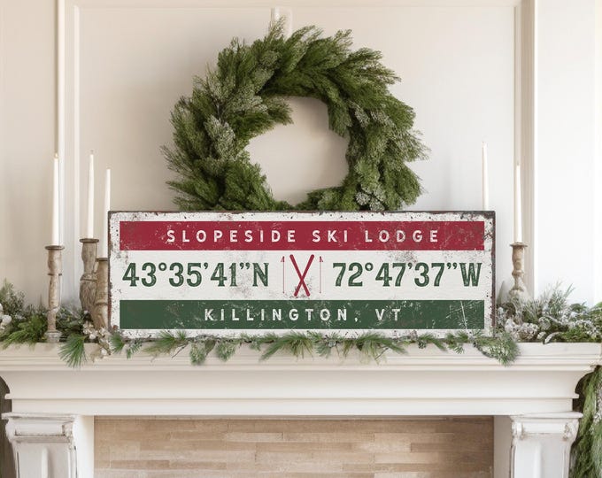 Coordinates Wall Art: Ski Lodge Palette - Personalized Location Print