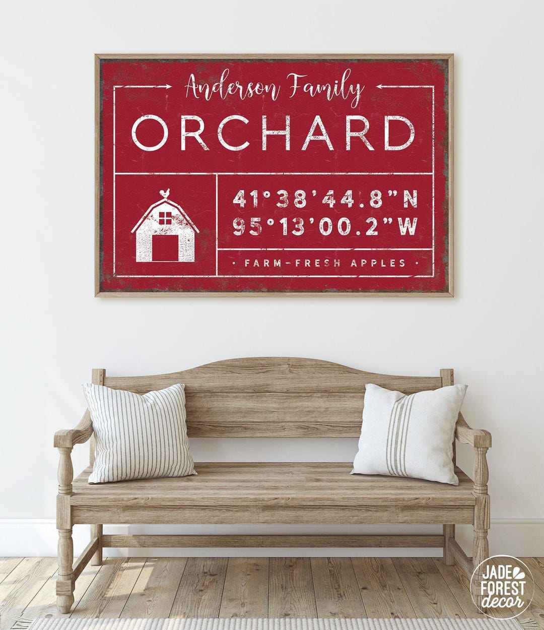 Sign Posts Orchard For Rows Rustic Orchard Wall Sign, Personalized Family Name (custom Coordinates ...