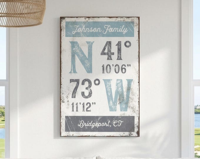 Coordinates Plaque: Personalized Latitude & Longitude (Paper or Canvas Print)