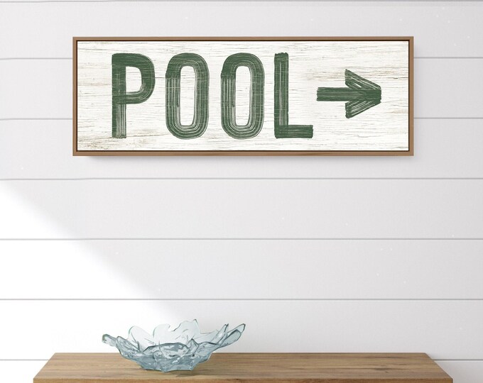 Pool Wall Art: Rustic White Finish - Custom Arrow Direction
