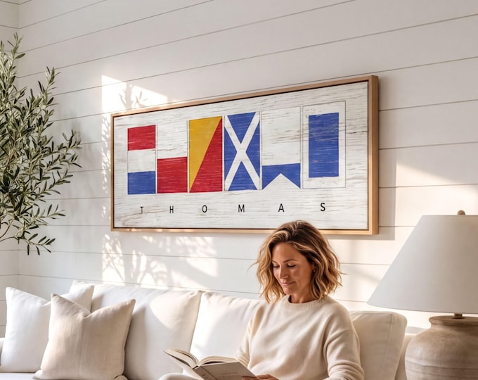 Maritime Wall Art Spelling Your Name Or A Short Phrase In Nautical Signal Flags