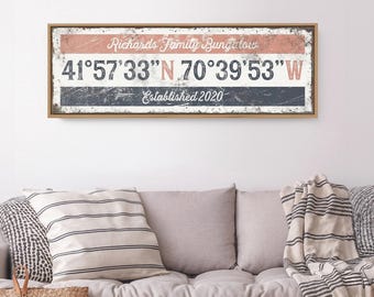 Coordinates Wall Decor: Custom Latitude Longitude - Nautical Style