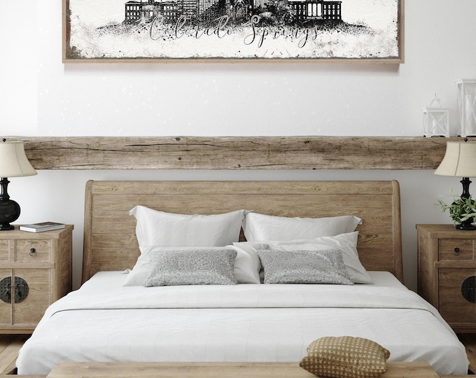 Colorado Springs Skyline Sign, Personalized City Wall Art, Home Office Decor