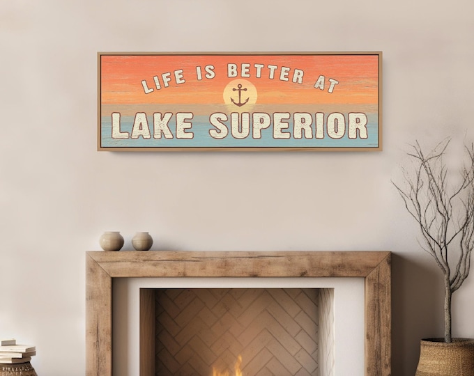 Lake House Wall Sign, Rustic Coastal Decor (Custom Text Available)