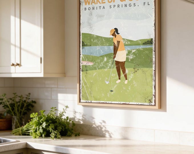 Golf Art Print: Personalized Vintage Style Golfing Gift