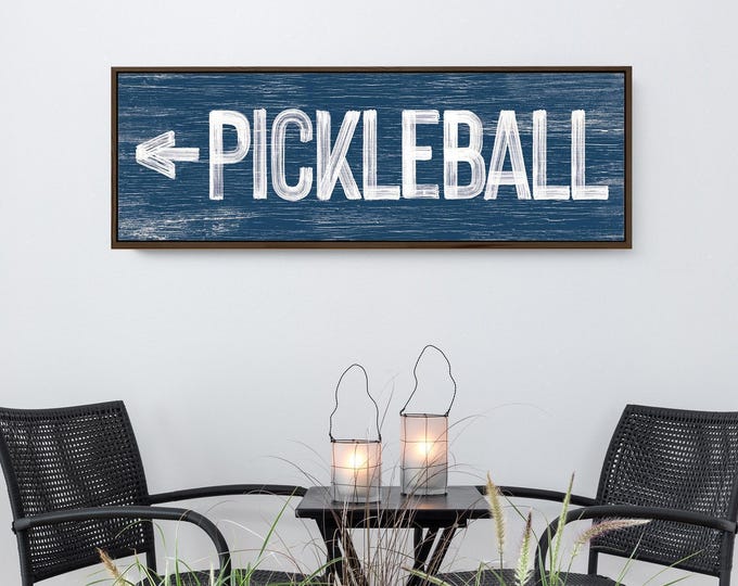 Pickleball Sign: Directional Arrow Art (Multiple Sizes & Frames)