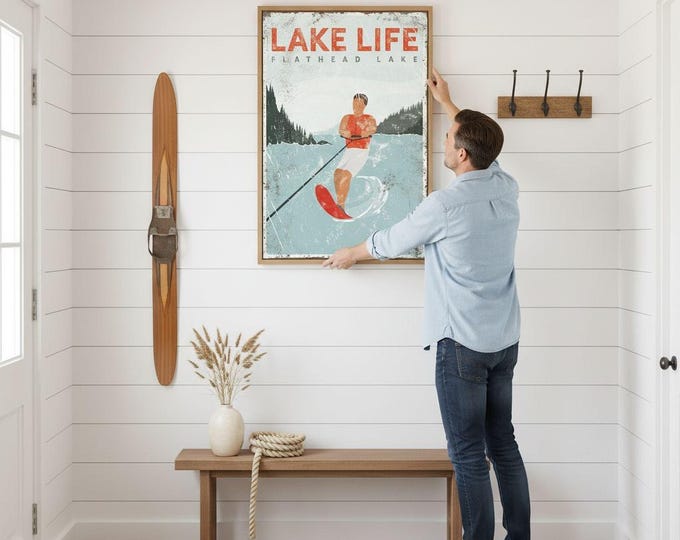 Lake Life Poster: Custom Water Ski Art (Canvas, Paper, or Aluminum)