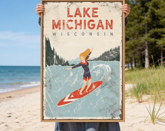 Surfboard Wall Art: Custom Lake Sign Prints (Multiple Sizes & Frames)