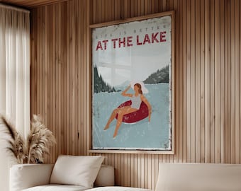 Tube Lake Art, Life Is Better Lake House Decor, Gift For Mom Lake Life Sign