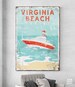 vintage boating sign > personalized motor boat canvas for Virginia Beach house decor, large canvas for nautical beachhouse decor {vpb} 