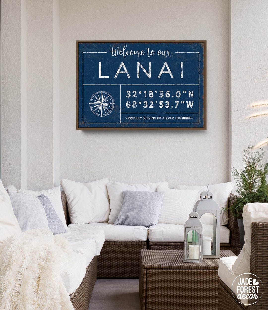 Personalized LANAI Sign Personalized Last Name Canvas Lanai Etsy