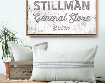 Last Name Wall Art: Rustic Farmhouse Style (Canvas, Paper, or Aluminum)