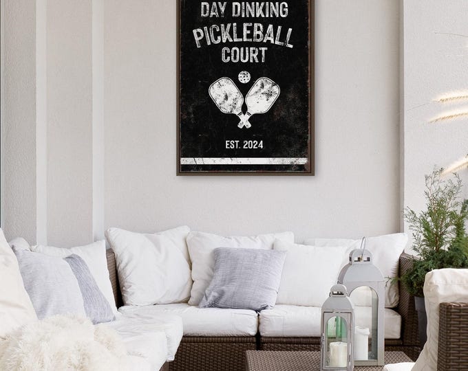 Personalized Pickleball Court Sign: Custom Text, Year, Colors