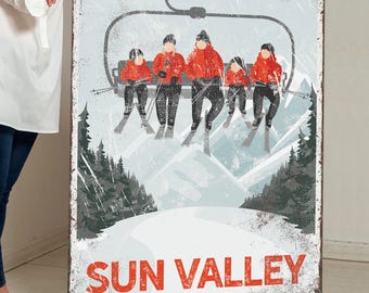 Personalized vintage poster for ski house decor, Retro red wall art for mountain lodge • sample shown is Smuggler's Notch, Vermont {vph}