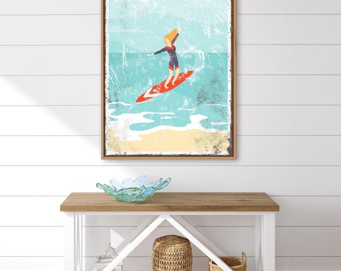 vintage Costa Rica sign for beach house decor > personalized ocean surf canvas poster for nautical beachhouse, Tamarindo sign print {vpb}