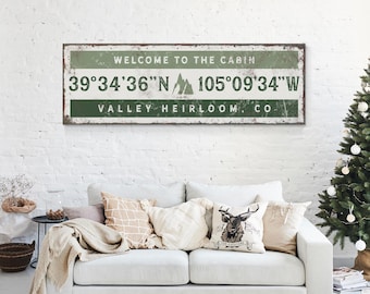 Custom Coordinates Sign: Rustic Nautical Design - Maple Wood Frame