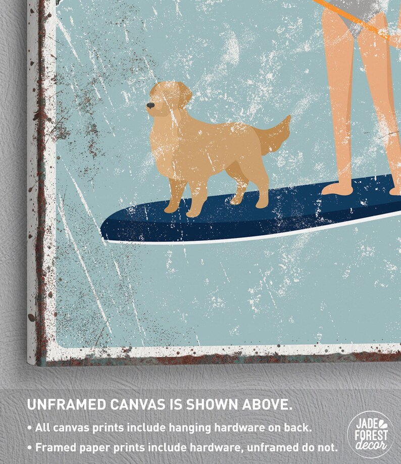 Personalized Lake Life Sign: Paddleboard and Chocolate Lab Art Bild 2