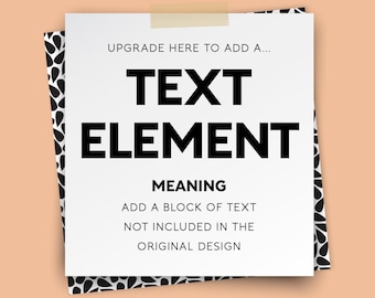 TEXT ELEMENT upgrade – add a new block of text {UPGRADE for vintage posters only}