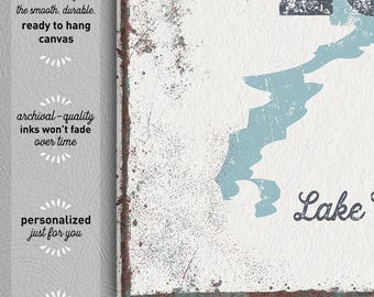 Modern Farmhouse, Rustic Lake Gift, Boho Lakehouse Art, Vintage NO WAKE ZONE Canvas, Coastal Wall Decor, Personalized Lake Sign {lsw}