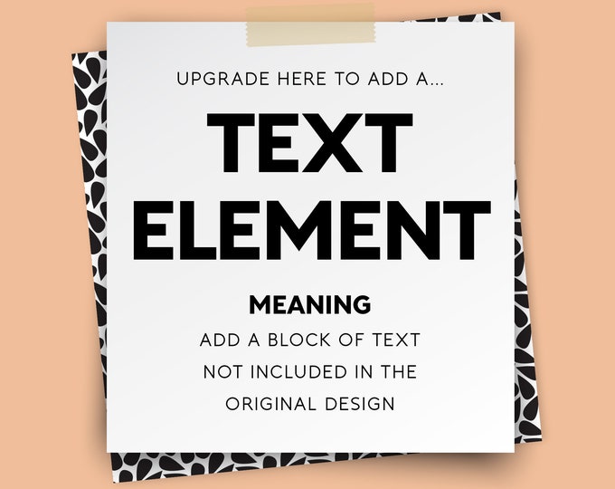 TEXT ELEMENT upgrade – add a new block of text {UPGRADE for vintage posters only}