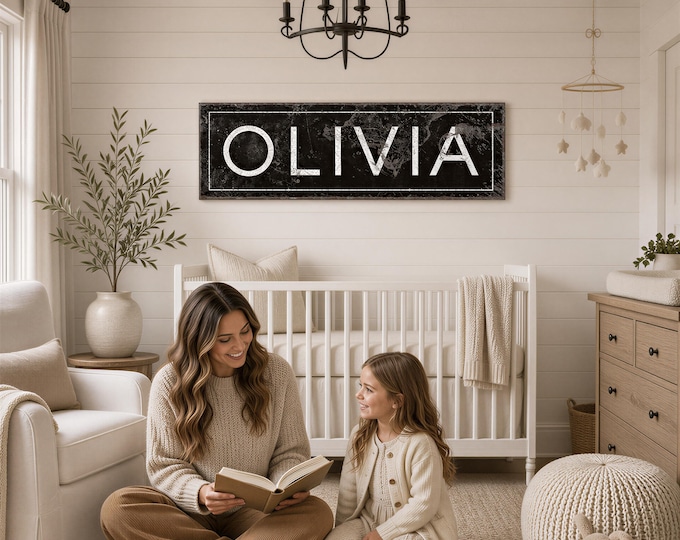 Personalized Baby Name Sign: Vintage Farmhouse Nursery Decor