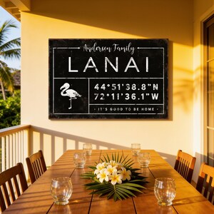 Anderson Family Sign, Custom Name, Coordinates, Established Year, Beach House