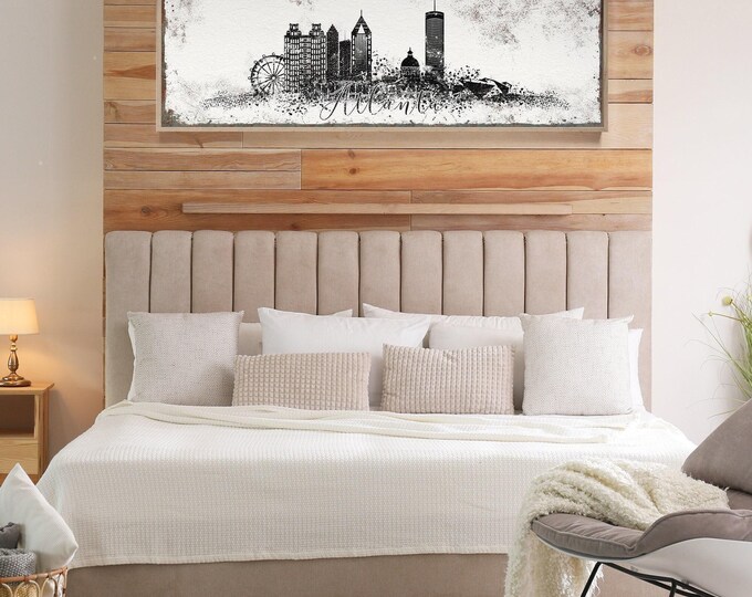 Atlanta Cityscape Print: Modern Farmhouse Decor (Custom Sizes & Frames)