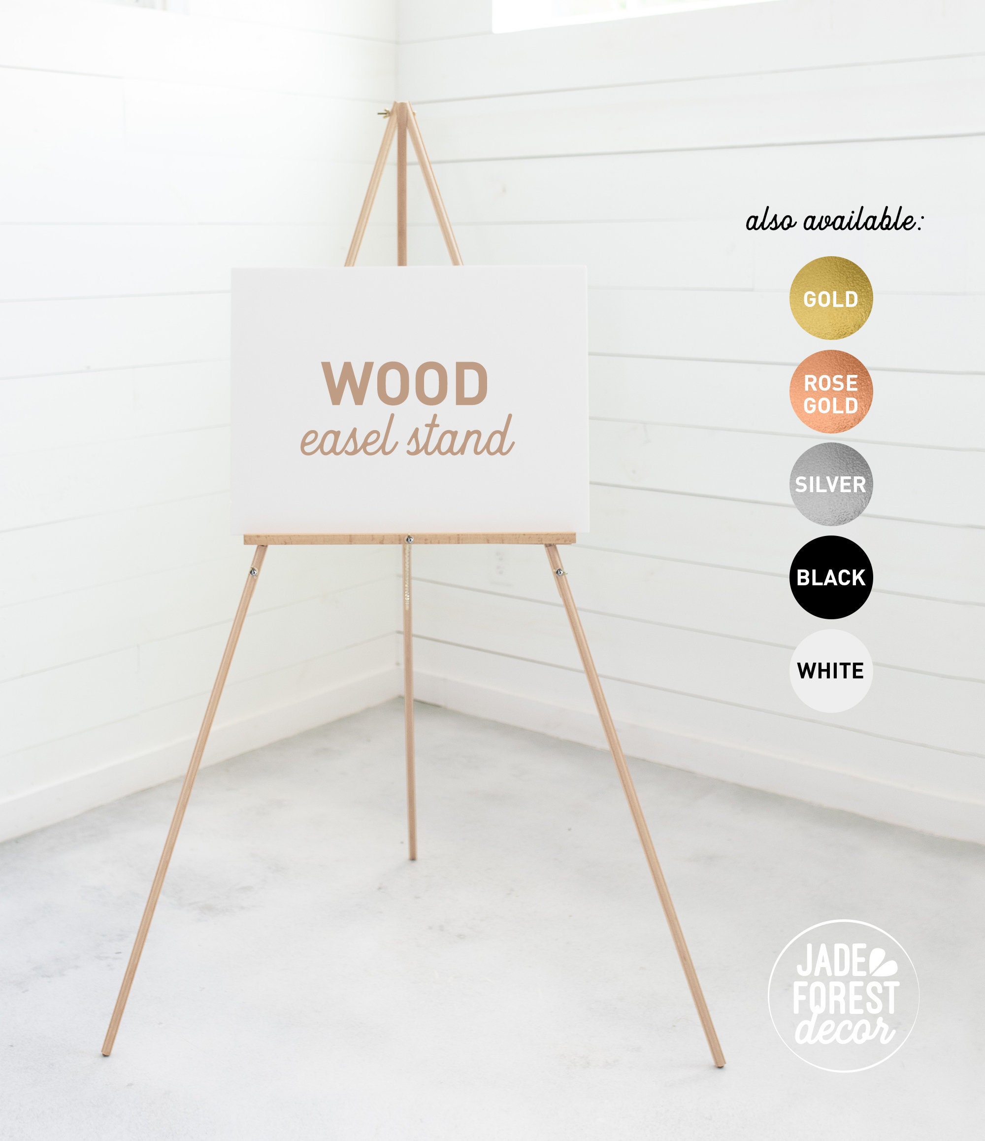 Easel Stand for Wedding Sign > Stainable Wooden Floor Easel, Unfinished  Natural Wood Easel Stand
