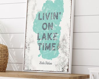 Lake Cottage, Lakeside Decor, Teal Lake Sign