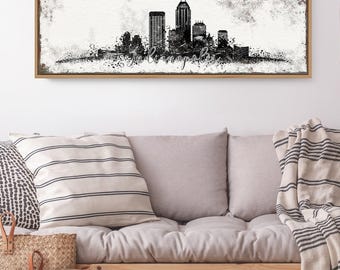Indianapolis Skyline Print: Modern Farmhouse Decor (Custom Colors)