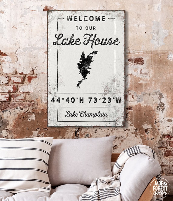 Details about   Personalized Lake House Canvas Sign 