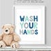 Brush Your Teeth Poster / Wall Art Print DIY / Bathroom Sign, NAVY MINT ...