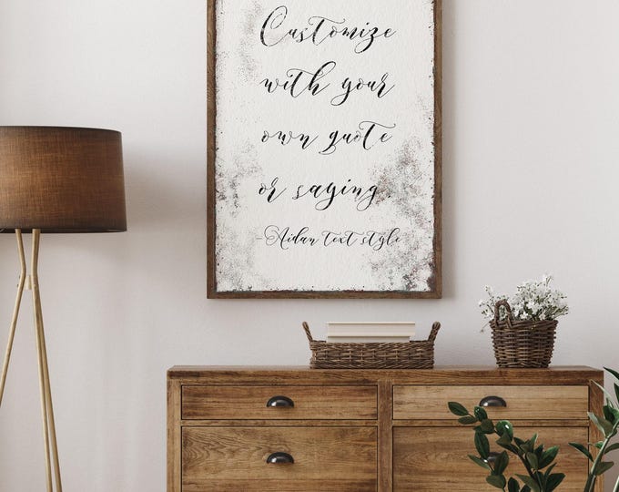 Extra Large Wall Art, Farmhouse Canvas, Custom Quote Print, Rustic Dining Room Decor, Personalized Lyrics, Unique Gift For Wife  {vqw}