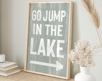 Vintage Lake House Sign - Sage Green with Customizable Arrow